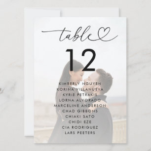 Faded Photo Seating Chart 5.5" x 7.5" Wedding Sign Invitation