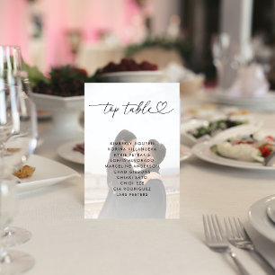 Faded Photo Seating Chart Names Wedding Sign Table Number