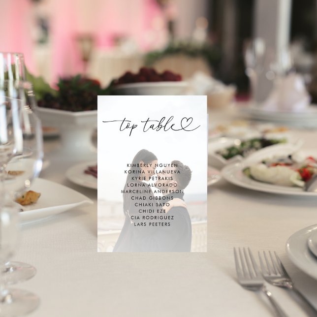 Faded Photo Seating Chart Names Wedding Sign Table Number (Creator Uploaded)