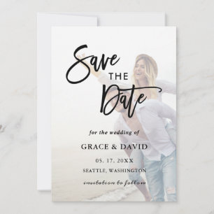 Faded Photo Wedding Save the Date Flat Card