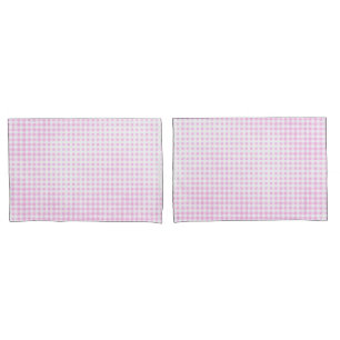 Faded Pink and White Gingham Pattern Pillowcase
