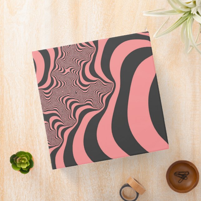 Faded Pink Zebra Stripes Binder (In Situ)
