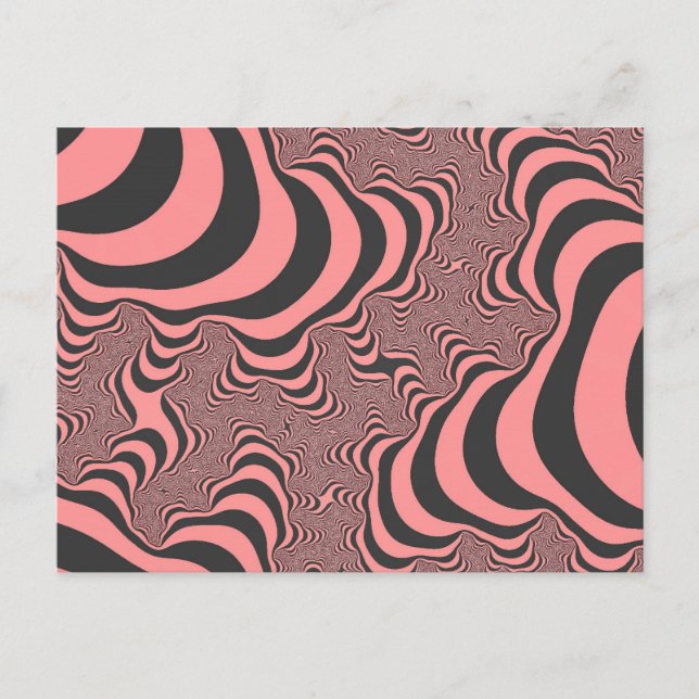 Faded Pink Zebra Stripes Postcard (Front)