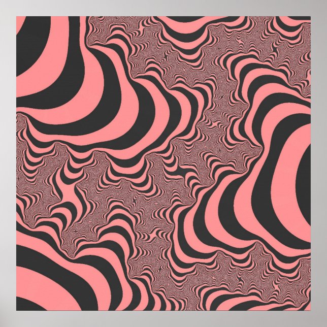 Faded Pink Zebra Stripes Poster (Front)
