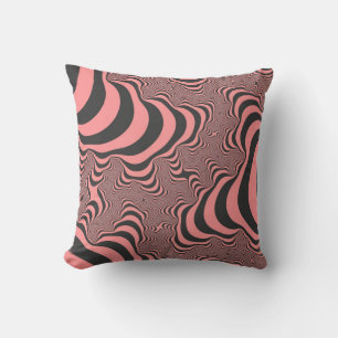 Faded Pink Zebra Stripes Throw Pillow