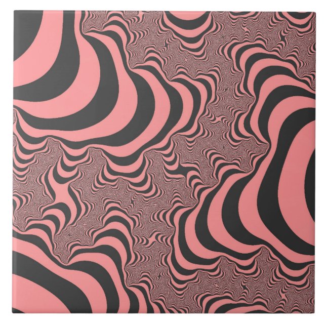 Faded Pink Zebra Stripes Tile (Front)