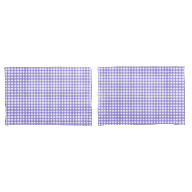 Faded Purple and White Gingham Pattern Pillowcase (Front-Set)