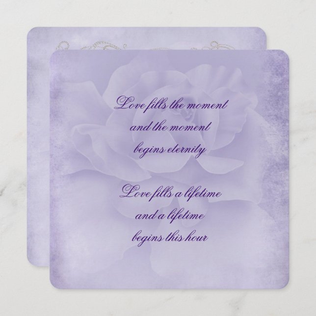 Faded Purple Rose Invitation (Front/Back)