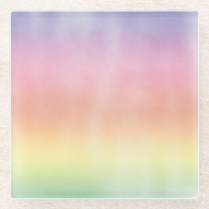 Faded Rainbow Wash Glass Coaster