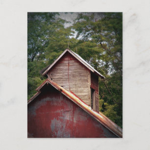 Faded Red Barn Cupola Postcard