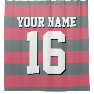 Faded Red Charcoal Sports Jersey Preppy Stripe