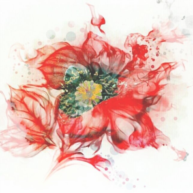 Faded Red Watercolor Macro Blossom (Front)