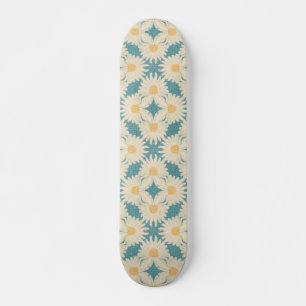 Faded Retro Style Daisies Skateboard