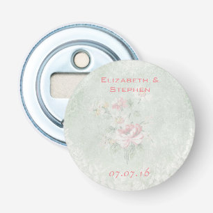 Faded Roses Shabby Vintage Design Wedding Favour Bottle Opener