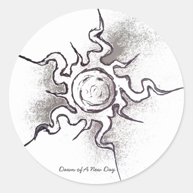 Faded Sun Classic Round Sticker (Front)
