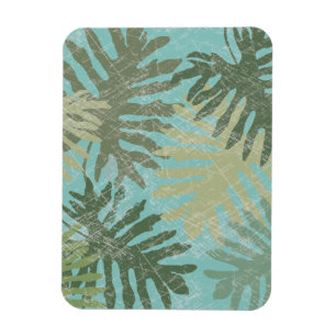 Faded Tropical Leaves Magnet