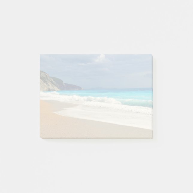 Faded Turquoise Blue Sea Beach Photo Post-it Notes (Front)
