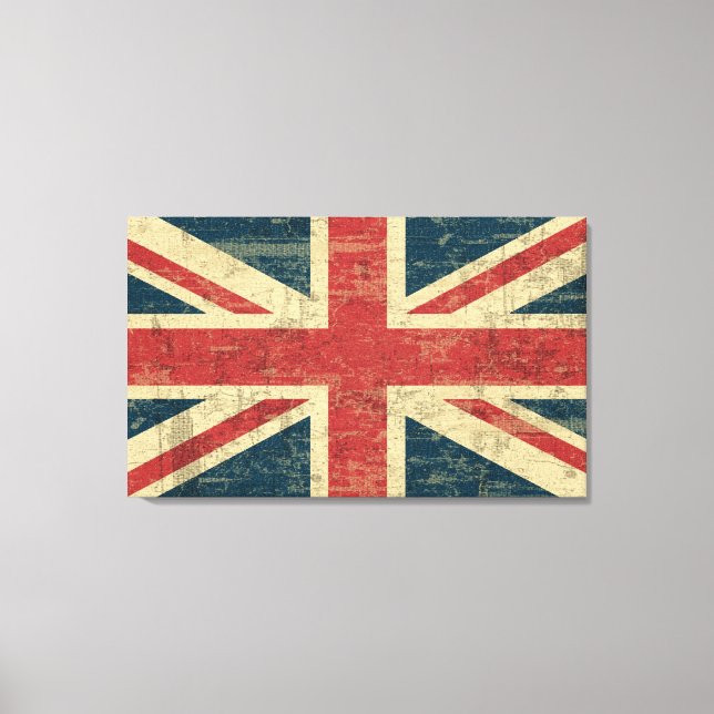 Faded Union Jack Canvas Print (Front)