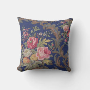 Faded vintage Victorian style floral chintz Throw Pillow