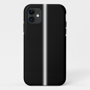 Faded White Stripe on Black iPhone 11 Case