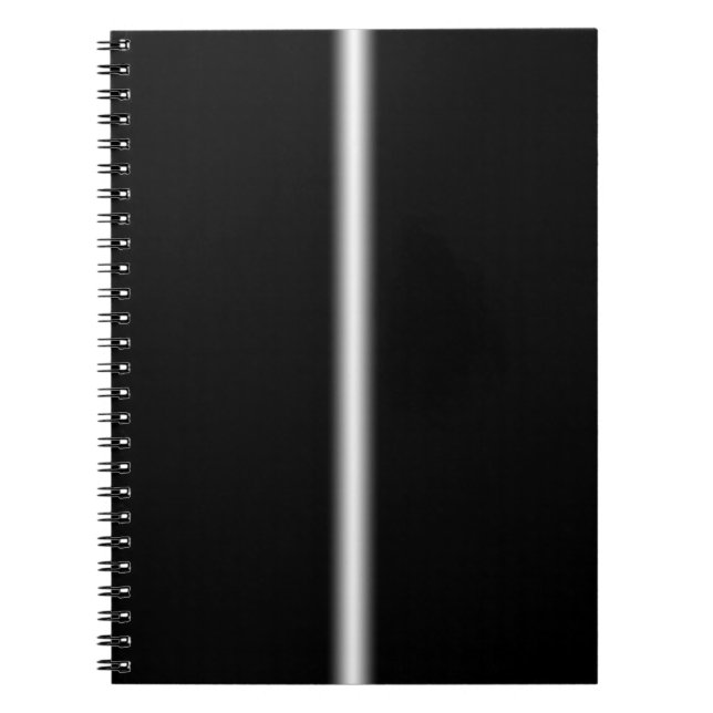 Faded White Stripe on Black Notebook (Front)