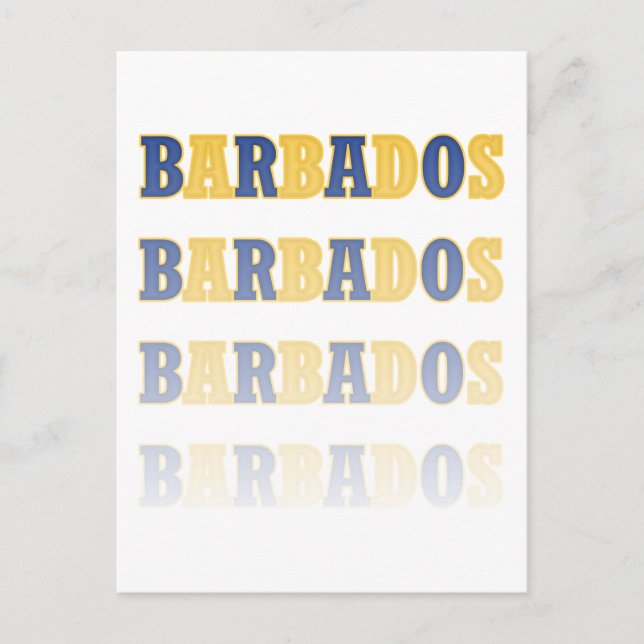 Fading Barbados Text Postcard (Front)