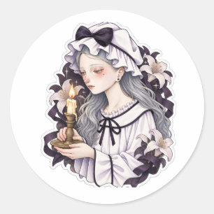 Fading Candle Classic Round Sticker
