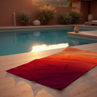Fading Embers - Warm Abstract Fluid Art Beach Towel