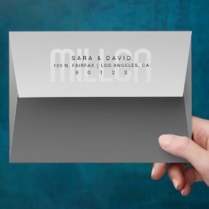 Fading Grey Ombre Return Address Envelope