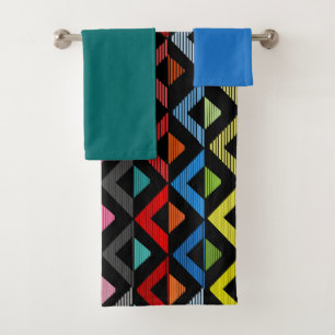 Fading Half-Diamonds Bath Towel Set