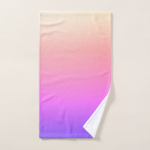 Fading Peach Pink & Purple Colourful Ombre Bath Towel Set