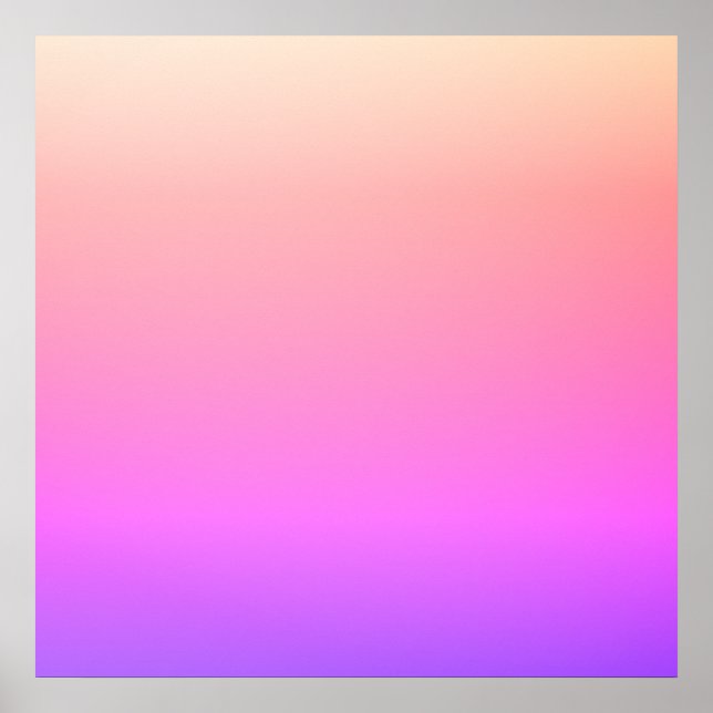 Fading Peach Pink & Purple Colourful Ombre Poster (Front)