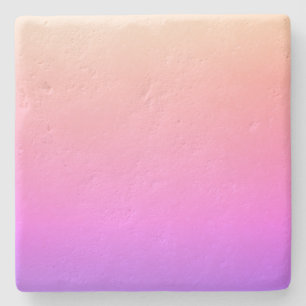 Fading Peach Pink & Purple Colourful Ombre Stone Coaster