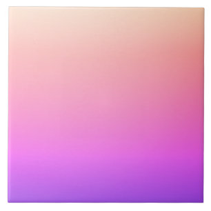 Fading Peach Pink & Purple Colourful Ombre Tile