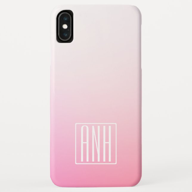 Fading Pinks Ombre Gradation & Your Initials Case-Mate iPhone Case (Back)