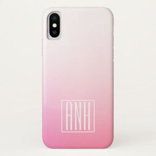 Fading Pinks Ombre Gradation & Your Initials Case-Mate iPhone Case