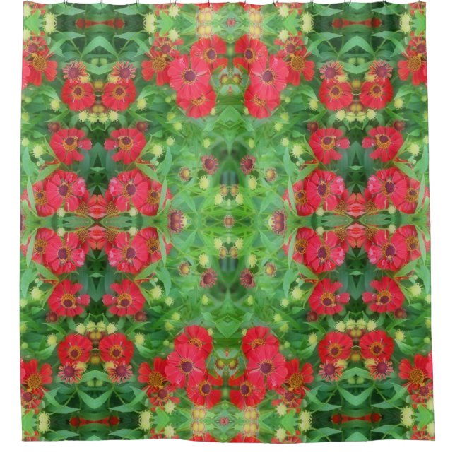 Fading Red Zinnia Flowers Abstract Pattern    (Front)