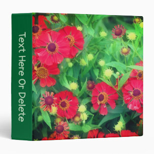 Fading Red Zinnia Flowers Nature Personalized Binder