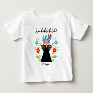 Fado woman singer with Portuguese caravel ships  Baby T-Shirt