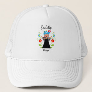 Fado woman singer with Portuguese caravel ships Trucker Hat