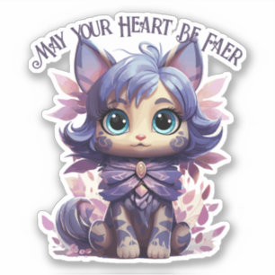 Fae Cat Sticker - "May Your Heart Be Faer"