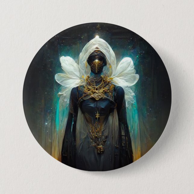 Fae Guardian Fantasy 3 Inch Round Button (Front)