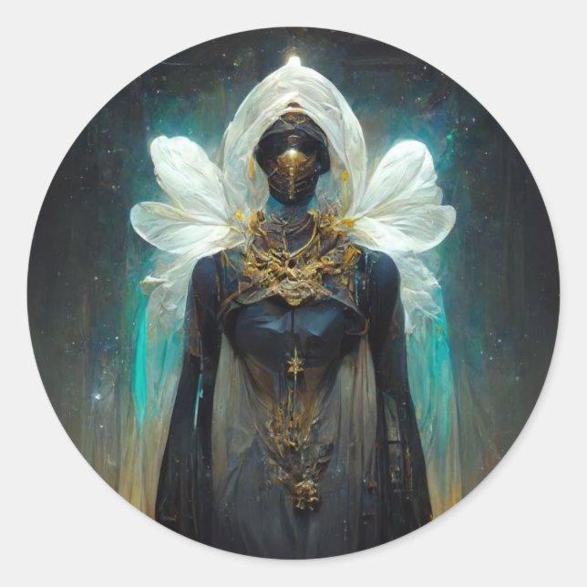 Fae Guardian Fantasy Classic Round Sticker (Front)