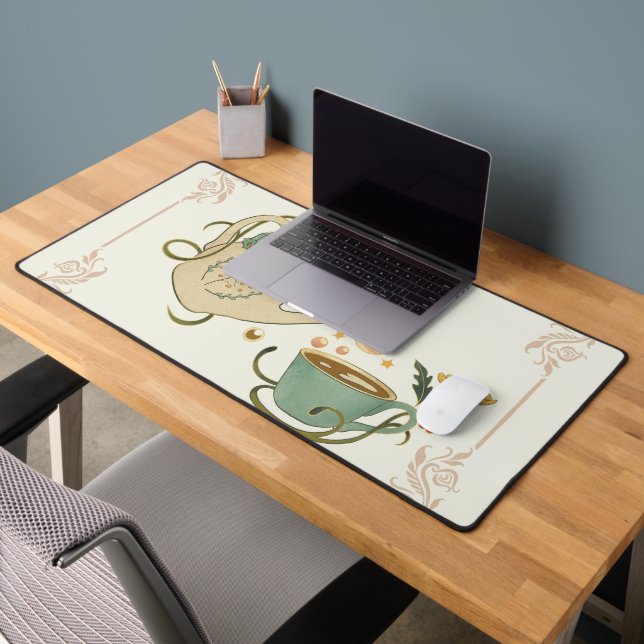 Fae Inspired Design, Graphic Art, Tea Time Desk Mat (Office 2)