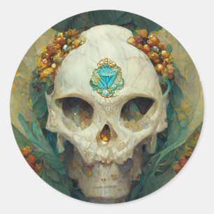 Fae Skull Fantasy Classic Round Sticker