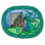 Faer Field Castle photo sculpture<br><div class="desc">A Celtic dragon stands guard on a hill.  The fair damsel resides in the castle tower in the distance.</div>