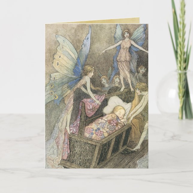 Faerie Blessings on your new Baby Announcement (Front)