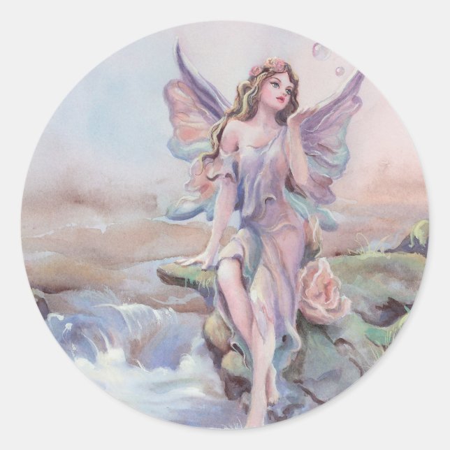 FAERIE BUBBLES by SHARON SHARPE Classic Round Sticker (Front)