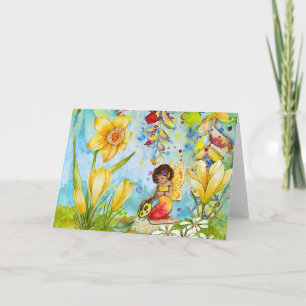 Faerie Daffodil Fae Pagan Greeting Card