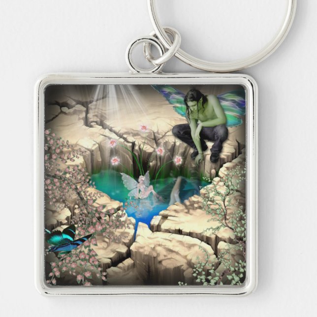 Faerie in Elven Pond Keychain (Front)